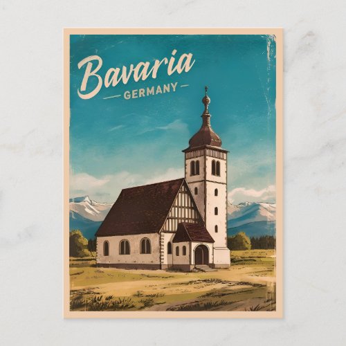 Vintage Travel Bavaria Germany Retro Scenic Postcard