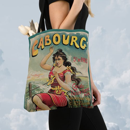 Vintage Travel Beach Resort Cabourg France Tote Bag