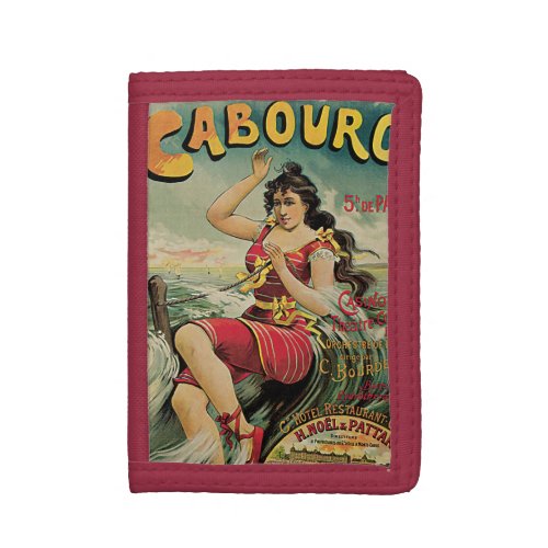 Vintage Travel Beach Resort Cabourg France Tri_fold Wallet