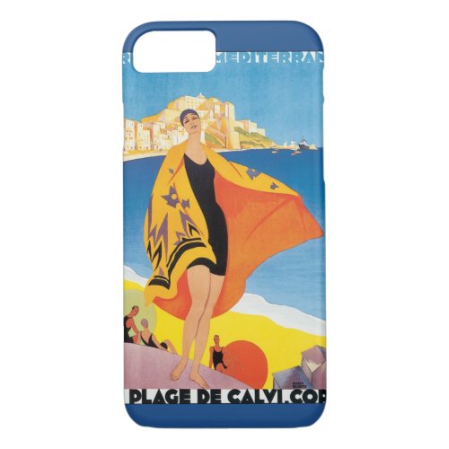 Vintage Travel Beach Vacation at Calvi Corsica iPhone 87 Case