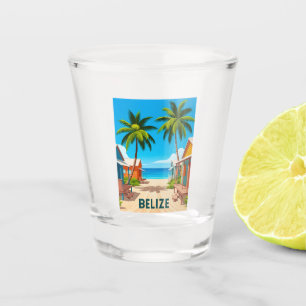 Vintage Travel Belize Beach Seaside Caribbean Shot Glass