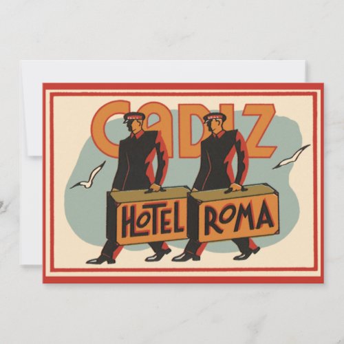 Vintage Travel Bellhops Hotel Roma Cadiz Spain