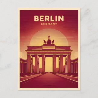 Vintage Travel Berlin Brandenburg Gate Germany