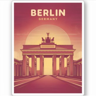 Vintage Travel Berlin Brandenburg Gate Germany