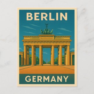 Vintage Travel Berlin Germany Brandenburg Gate
