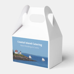 Vintage Travel Blue Ocean Lighthouse Maine Sail Favor Boxes