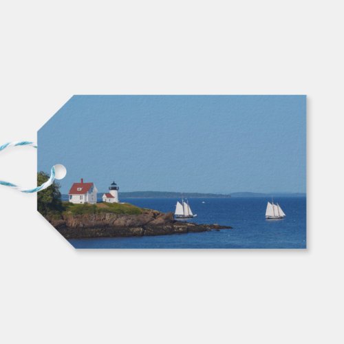 Vintage Travel Blue Ocean Lighthouse Sailboat Gift Tags