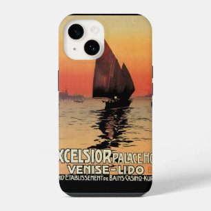 Vintage Travel, Boats at Excelsior Palace Venice iPhone 14 Case