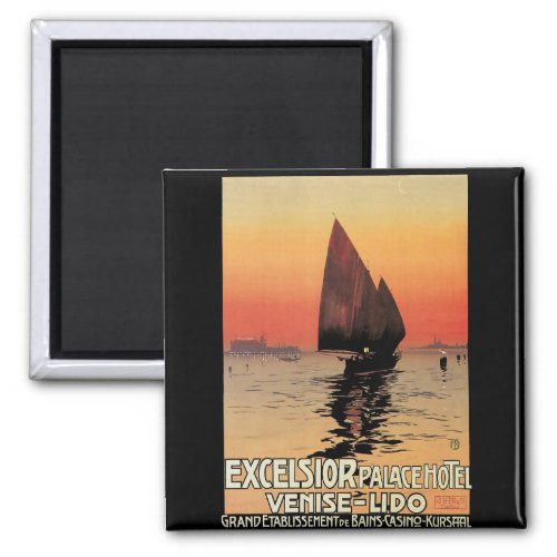 Vintage Travel Boats at Excelsior Palace Venice Magnet