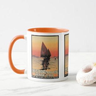 Vintage Travel, Boats at Excelsior Palace Venice Mug