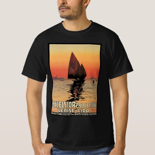 Vintage Travel Boats at Excelsior Palace Venice T_Shirt