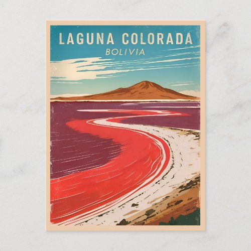 Vintage Travel Bolivia Laguna Colorada Landscape Postcard