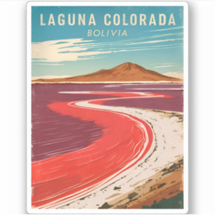 Vintage Travel Bolivia Laguna Colorada Landscape Sticker