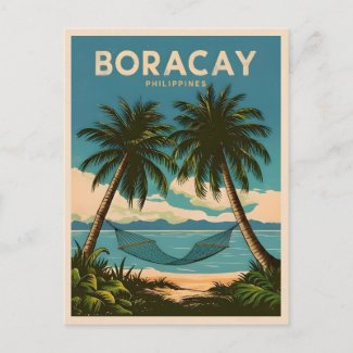 Vintage Travel Boracay Philippines Retro Scenic