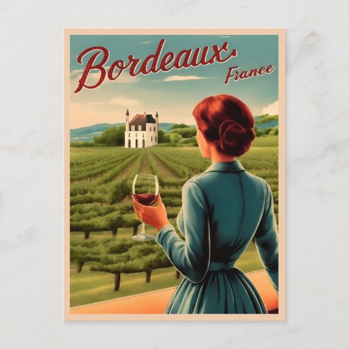 Vintage Travel Bordeaux France Retro Scenic Postcard