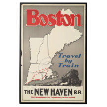 Vintage Travel Boston New Haven Railroad Train