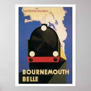 Vintage Travel Bournemouth Belle Train Poster