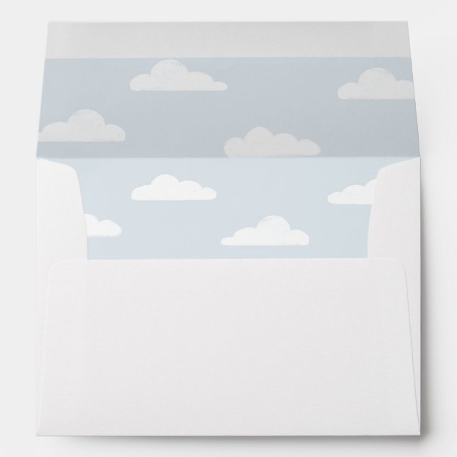 Vintage Travel Boy Baby Shower Return Address Envelope (Back (Bottom))