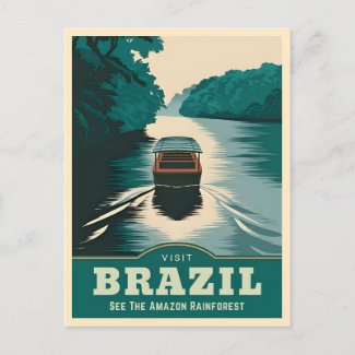 Vintage Travel Brazil Amazon Rainforest Nature