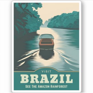 Vintage Travel Brazil Amazon Rainforest Nature