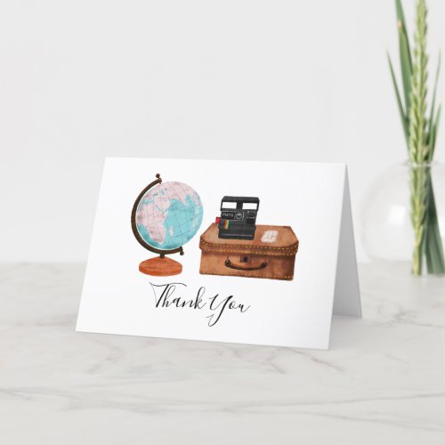 Vintage Travel Bridal Shower Thank You Card