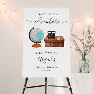 Vintage Travel Bridal Shower Welcome Sign