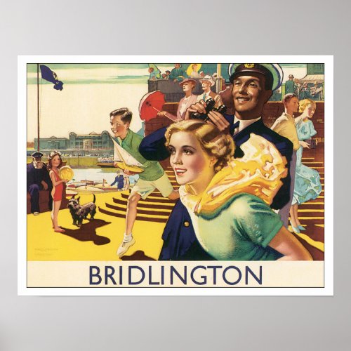 Vintage Travel Bridlington England Poster