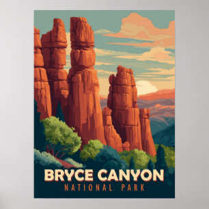 Vintage Travel Bryce Canyon National Park Utah Poster