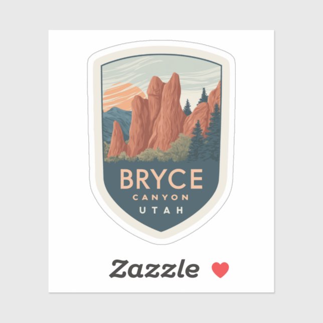 Vintage Travel Bryce Canyon National Park Utah Sticker (Sheet)