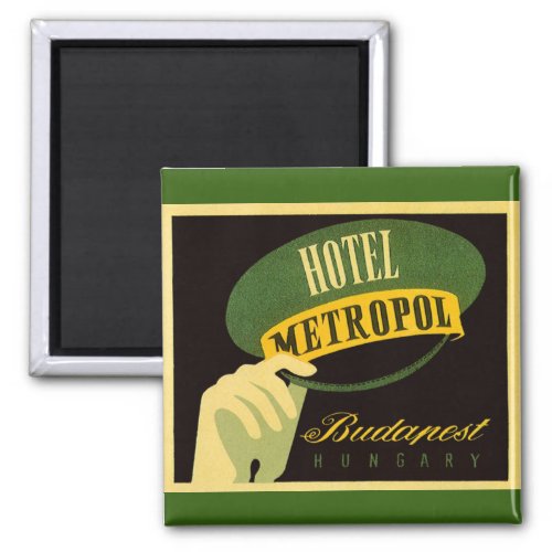 Vintage Travel Budapest Hungary Bellhop Hat Magnet