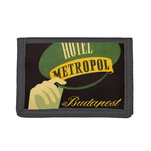 Vintage Travel Budapest Hungary Bellhop Hat Tri_fold Wallet