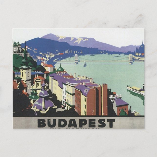 Vintage Travel Budapest Hungary Postcard (Front)