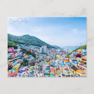 Vintage travel Busan South Korea Vacation retro Postcard