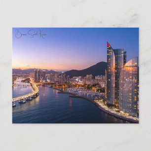 Vintage travel Busan South Korea Vacation retro Postcard