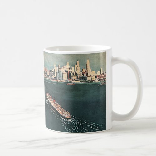 Vintage Travel by Cruise Ship to New York City Coffee Mug