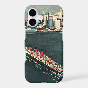 Vintage Travel by Cruise Ship to New York City iPhone 17 Case
