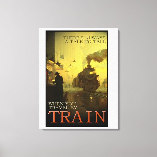 Vintage Travel By Train     Canvas Print