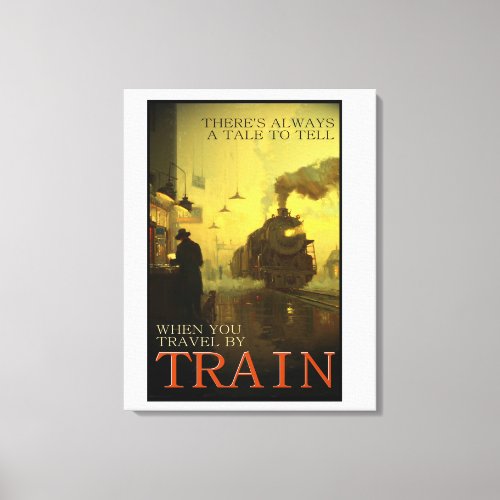 Vintage Travel By Train     Canvas Print