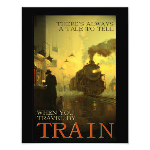 Vintage Travel By Train Photo Print