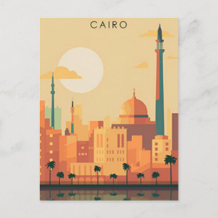 vintage travel Cairo Egypt Pyramids & Sphinx Giza Postcard