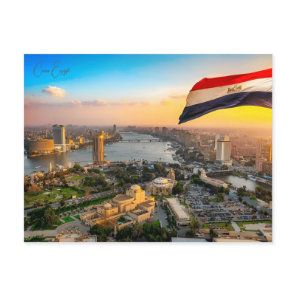 vintage travel Cairo Egypt Pyramids & Sphinx Giza Postcard