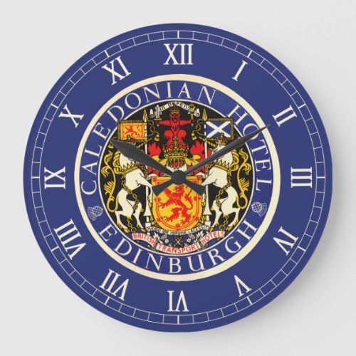 Vintage Travel Caledonian Hotel Edinburgh Scotland Large Clock