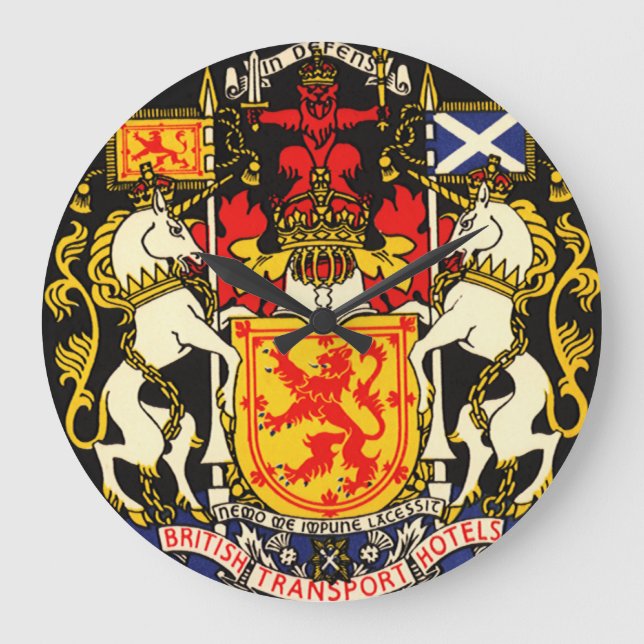 Vintage Travel Caledonian Hotel Edinburgh Scotland Large Clock (Front)