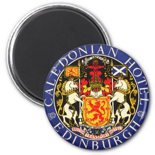Vintage Travel Caledonian Hotel Edinburgh Scotland Magnet
