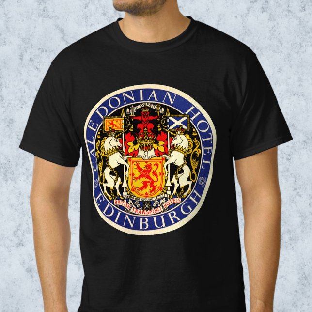 Vintage Travel Caledonian Hotel Edinburgh Scotland T-Shirt (Vintage Travel Poster from the Caledonian Hotel Edinburgh Scotland T-Shirt)