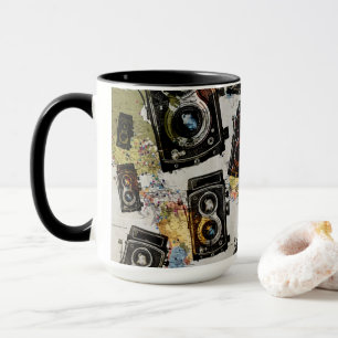 Vintage Travel Camera Pattern Mug