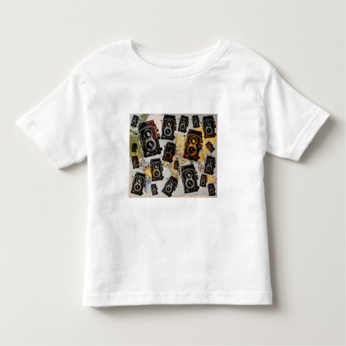 Vintage Travel Camera Pattern Toddler T_shirt