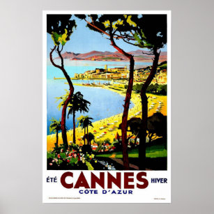  Buyartforless La Cote d'Azur Riviera by M. Tamgry 36x24 Vintage  Travel Art Print Poster: Prints: Posters & Prints