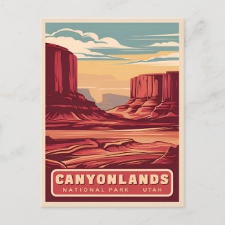 Vintage Travel Canyonlands National Park Landscape