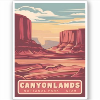 Vintage Travel Canyonlands National Park Landscape